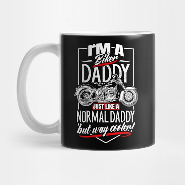 Cool Biker Dad Motorcyclist by Foxxy Merch